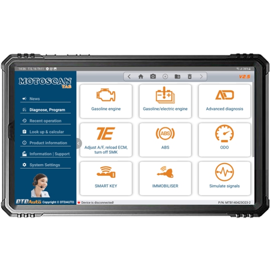 MOTOSCAN TAB - Thiết bị cao cấp xác định lỗi, sửa chữa hệ thống điện và điện tử xe máy thế hệ mới
