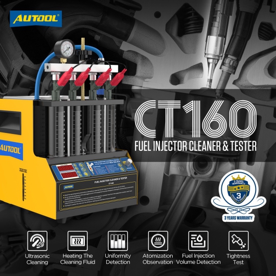Máy kiểm tra và làm sạch kim phun xe máy và ô tô AUTOOL CT160 