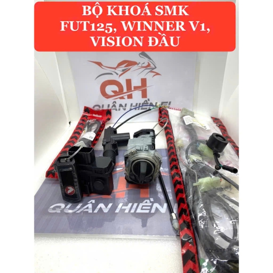 Bộ khóa smartkey Future 125, Vision đầu, Click đầu, Winner V1 remote 3 nút K0G