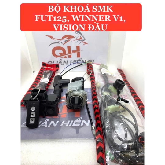 Bộ khóa smartkey Future 125, Vision đầu, Click đầu, Winner V1 remote 3 nút K0G